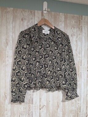 ba&sh Gwen Printed Ruffled Blouse M Floral